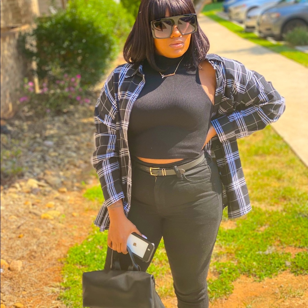 Ribbed mock neck crop top